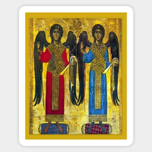 St Michael & St Gabriel Archangel Icon Catholic Angel Sticker